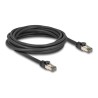Delock - Patch kabel - RJ-45 (M) do RJ-45 (M) - 5 m - 7.3 mm - U/FTP - CAT 6a - provedení bez hrbolku - cerná