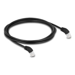 Delock - Patch kabel - RJ-45 (M) úhlový do RJ-45 (M) úhlový - 2 m - 6 mm - S/FTP - CAT 6a - bootovaný, neobsahuje halogen… 80276
