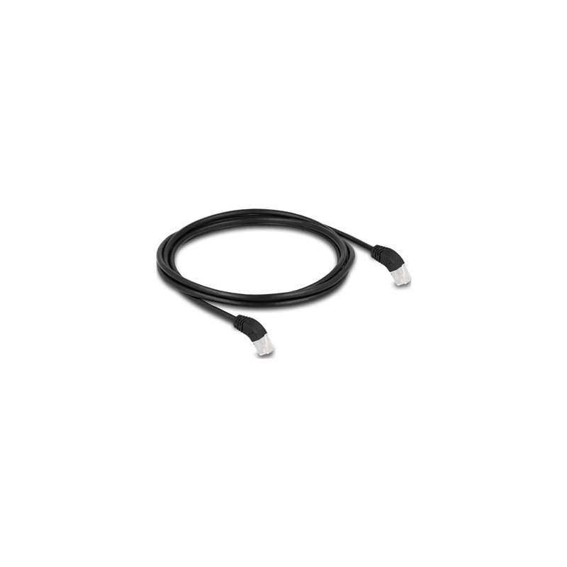 Delock - Patch kabel - RJ-45 (M) úhlový do RJ-45 (M) úhlový - 2 m - 6 mm - S/FTP - CAT 6a - bootovaný, neobsahuje halogen… 80276