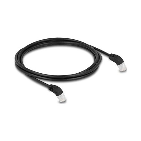 Delock - Patch kabel - RJ-45 (M) úhlový do RJ-45 (M) úhlový - 2 m - 6 mm - S/FTP - CAT 6a - bootovaný, neobsahuje halogen… 80276
