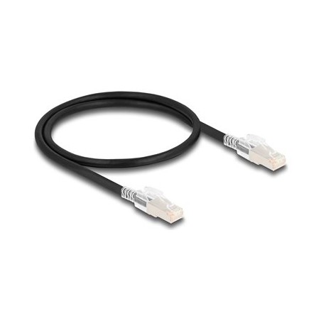 Delock - Sítový kabel - RJ-45 (M) do RJ-45 (M) - 50 cm - 6 mm - S/FTP - CAT 6a - neobsahuje halogen, provedení bez hrbolku