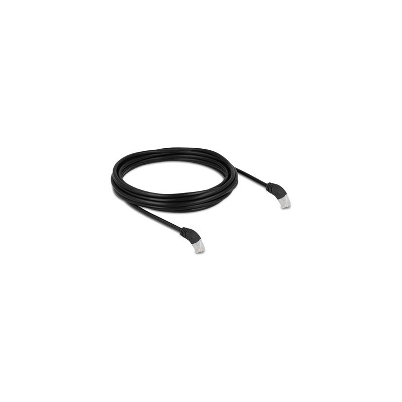 Delock - Patch kabel - RJ-45 (M) úhlový do RJ-45 (M) úhlový - 5 m - 6 mm - S/FTP - CAT 6a - bootovaný, neobsahuje halogen… 80278