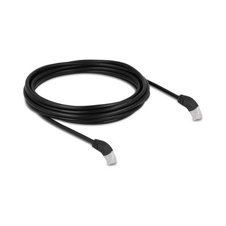 Delock - Patch kabel - RJ-45 (M) úhlový do RJ-45 (M) úhlový - 5 m - 6 mm - S/FTP - CAT 6a - bootovaný, neobsahuje halogen… 80278