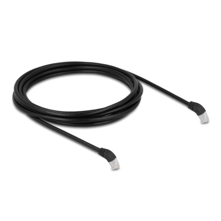 Delock - Patch kabel - RJ-45 (M) úhlový do RJ-45 (M) úhlový - 3 m - 6 mm - S/FTP - CAT 6a - bootovaný, neobsahuje halogen… 80277
