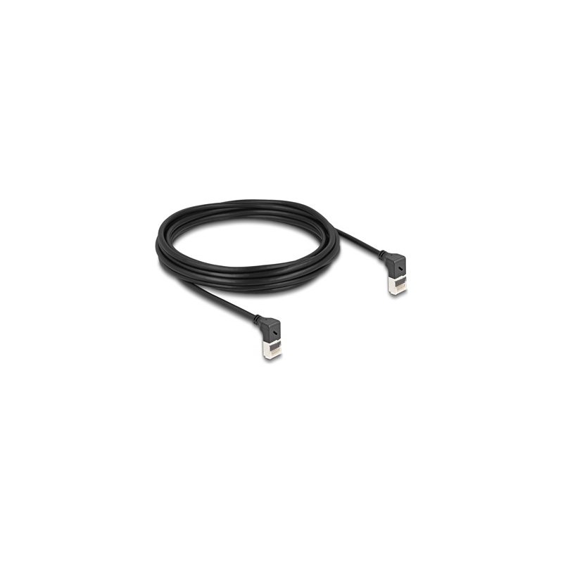Delock - Patch kabel - RJ-45 (M) zahnutý nahoru do RJ-45 (M) zahnutý nahoru - 5 m - 4.5 mm - S/FTP - CAT 6a - bootovaný