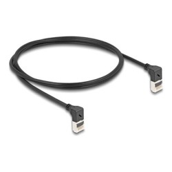 Delock - Patch kabel - RJ-45 (M) zahnutý nahoru do RJ-45 (M) zahnutý nahoru - 1 m - 4.5 mm - S/FTP - CAT 6a - neobsahuje