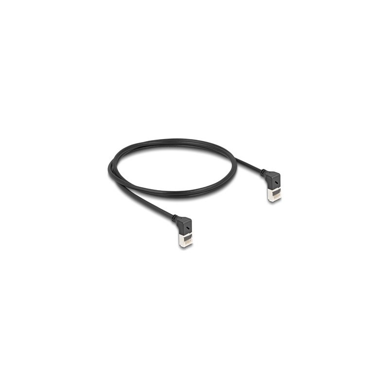 Delock - Patch kabel - RJ-45 (M) zahnutý nahoru do RJ-45 (M) zahnutý nahoru - 1 m - 4.5 mm - S/FTP - CAT 6a - neobsahuje