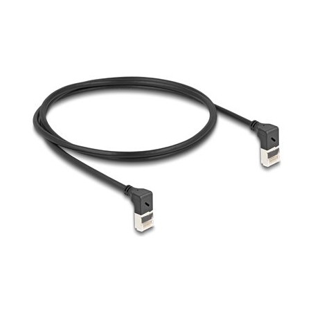 Delock - Patch kabel - RJ-45 (M) zahnutý nahoru do RJ-45 (M) zahnutý nahoru - 1 m - 4.5 mm - S/FTP - CAT 6a - neobsahuje