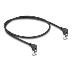 Delock - Sítový kabel - RJ-45 (M) zahnutý nahoru do RJ-45 (M) zahnutý nahoru - 50 cm - 4.5 mm - S/FTP - CAT 6a - bootovaný