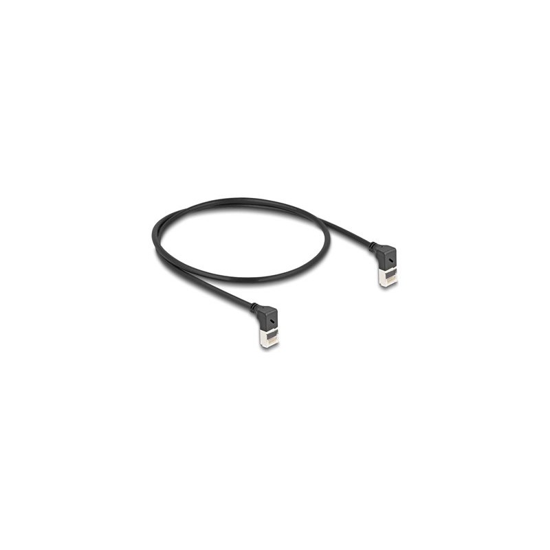Delock - Sítový kabel - RJ-45 (M) zahnutý nahoru do RJ-45 (M) zahnutý nahoru - 50 cm - 4.5 mm - S/FTP - CAT 6a - bootovaný