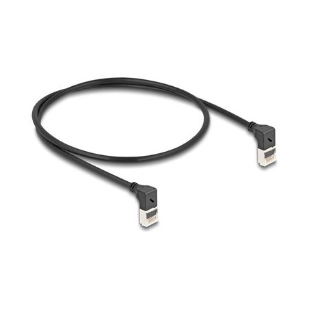 Delock - Sítový kabel - RJ-45 (M) zahnutý nahoru do RJ-45 (M) zahnutý nahoru - 50 cm - 4.5 mm - S/FTP - CAT 6a - bootovaný
