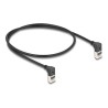 Delock - Sítový kabel - RJ-45 (M) zahnutý nahoru do RJ-45 (M) zahnutý nahoru - 50 cm - 4.5 mm - S/FTP - CAT 6a - bootovaný