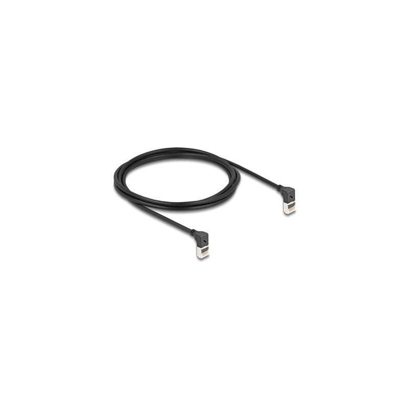 Delock - Patch kabel - RJ-45 (M) zahnutý nahoru do RJ-45 (M) zahnutý nahoru - 2 m - 4.5 mm - S/FTP - CAT 6a - bootovaný