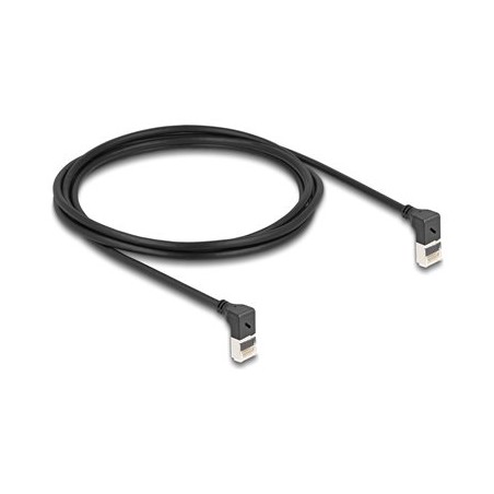 Delock - Patch kabel - RJ-45 (M) zahnutý nahoru do RJ-45 (M) zahnutý nahoru - 2 m - 4.5 mm - S/FTP - CAT 6a - bootovaný