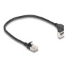 Delock - Patch kabel - RJ-45 (M) zahnutý nahoru do RJ-45 (M) rovné - 25 cm - 4.5 mm - S/FTP - CAT 6a - bootovaný, neobsahuje