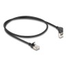 Delock - Sítový kabel - RJ-45 (M) zahnutý nahoru do RJ-45 (M) rovné - 50 cm - 4.5 mm - S/FTP - CAT 6a - neobsahuje halogen
