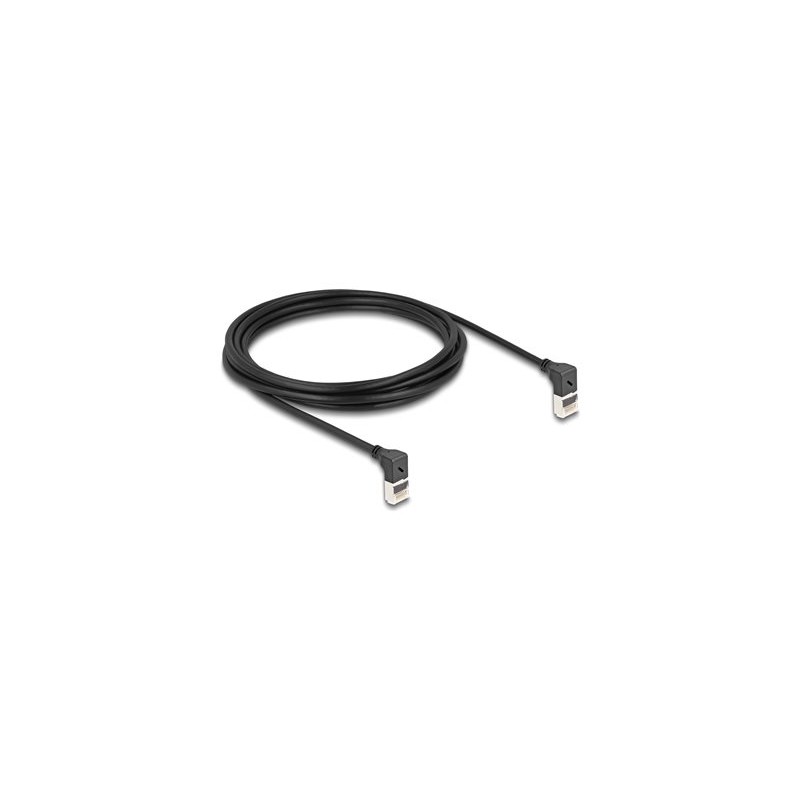 Delock - Patch kabel - RJ-45 (M) zahnutý nahoru do RJ-45 (M) zahnutý nahoru - 3 m - 4.5 mm - S/FTP - CAT 6a - bootovaný