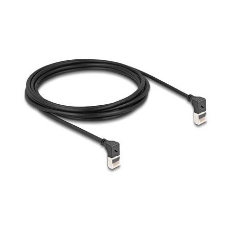 Delock - Patch kabel - RJ-45 (M) zahnutý nahoru do RJ-45 (M) zahnutý nahoru - 3 m - 4.5 mm - S/FTP - CAT 6a - bootovaný