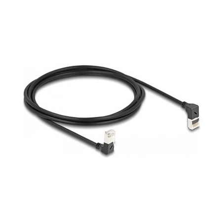 Delock - Patch kabel - RJ-45 (M) zahnutý nahoru do RJ-45 (M) dolu zahnutý - 2 m - 4.5 mm - S/FTP - CAT 6a - bootovaný