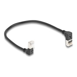 Delock - Patch kabel - RJ-45 (M) zahnutý nahoru do RJ-45 (M) dolu zahnutý - 25 cm - 4.5 mm - S/FTP - CAT 6a - bootovaný