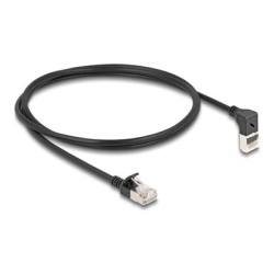 Delock - Sítový kabel - RJ-45 (M) zahnutý nahoru do RJ-45 (M) rovné - 1 m - 4.5 mm - S/FTP - CAT 6a - neobsahuje halogen