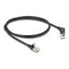 Delock - Sítový kabel - RJ-45 (M) zahnutý nahoru do RJ-45 (M) rovné - 1 m - 4.5 mm - S/FTP - CAT 6a - neobsahuje halogen