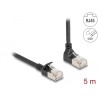 Delock - Patch kabel - RJ-45 (M) zahnutý nahoru do RJ-45 (M) rovné - 5 m - 4.5 mm - S/FTP - CAT 6a - bootovaný, neobsahuje