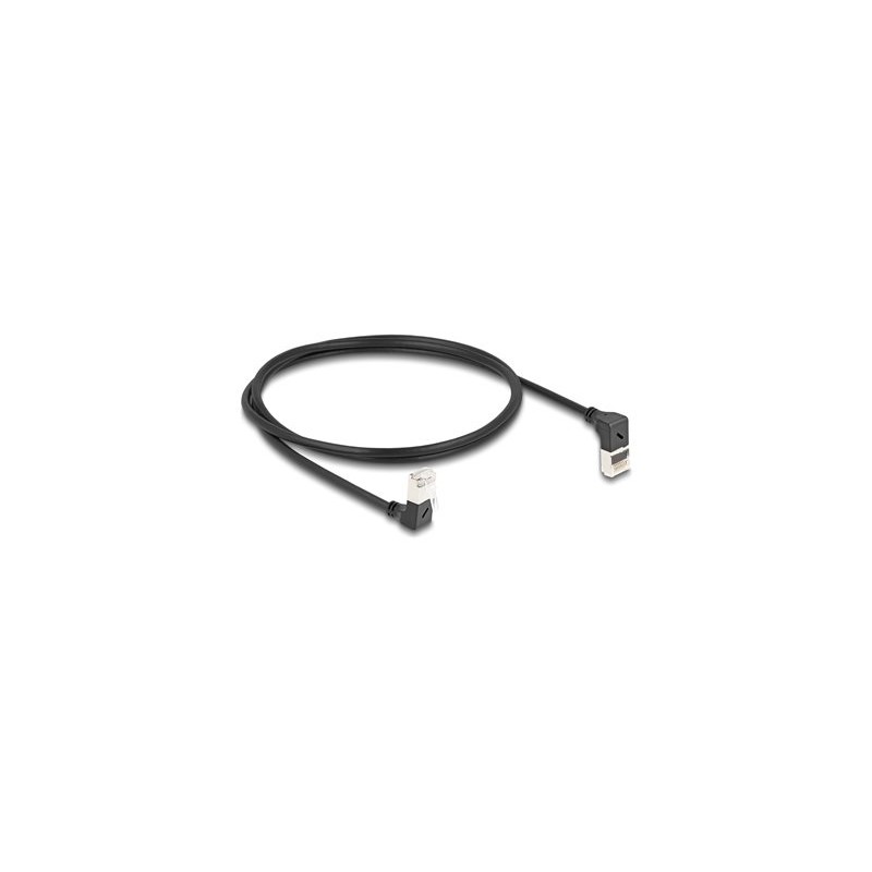 Delock - Sítový kabel - RJ-45 (M) zahnutý nahoru do RJ-45 (M) dolu zahnutý - 1 m - 4.5 mm - S/FTP - CAT 6a - bootovaný