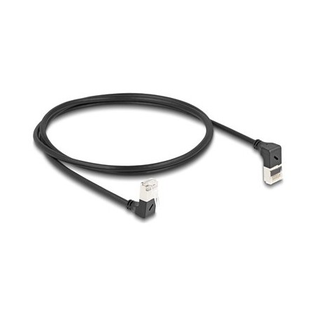 Delock - Sítový kabel - RJ-45 (M) zahnutý nahoru do RJ-45 (M) dolu zahnutý - 1 m - 4.5 mm - S/FTP - CAT 6a - bootovaný
