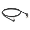 Delock - Sítový kabel - RJ-45 (M) zahnutý nahoru do RJ-45 (M) dolu zahnutý - 1 m - 4.5 mm - S/FTP - CAT 6a - bootovaný