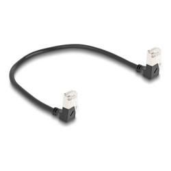 Delock - Sítový kabel - RJ-45 (M) dolu zahnutý do RJ-45 (M) dolu zahnutý - 25 cm - 4.5 mm - S/FTP - CAT 6a - bootovaný