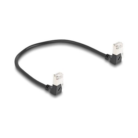 Delock - Sítový kabel - RJ-45 (M) dolu zahnutý do RJ-45 (M) dolu zahnutý - 25 cm - 4.5 mm - S/FTP - CAT 6a - bootovaný
