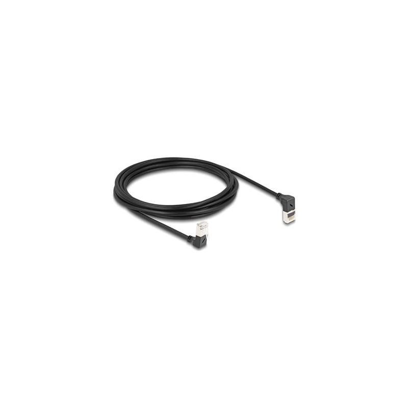 Delock - Sítový kabel - RJ-45 (M) zahnutý nahoru do RJ-45 (M) dolu zahnutý - 3 m - 4.5 mm - S/FTP - CAT 6a - bootovaný