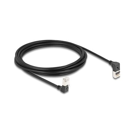 Delock - Sítový kabel - RJ-45 (M) zahnutý nahoru do RJ-45 (M) dolu zahnutý - 3 m - 4.5 mm - S/FTP - CAT 6a - bootovaný