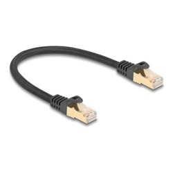 Delock - Patch kabel - RJ-45 (M) do RJ-45 (M) - 25 cm - 7 mm - S/FTP - CAT 6a - lisovaný, provedení bez hrbolku, opletený