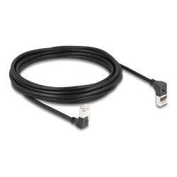 Delock - Sítový kabel - RJ-45 (M) zahnutý nahoru do RJ-45 (M) dolu zahnutý - 5 m - 4.5 mm - S/FTP - CAT 6a - bootovaný