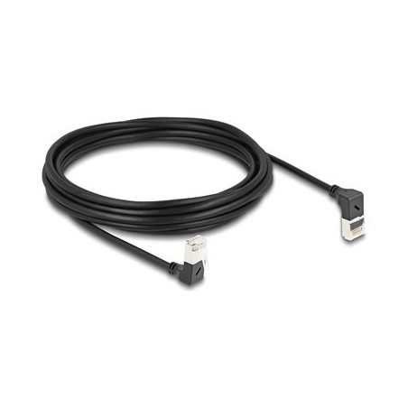 Delock - Sítový kabel - RJ-45 (M) zahnutý nahoru do RJ-45 (M) dolu zahnutý - 5 m - 4.5 mm - S/FTP - CAT 6a - bootovaný