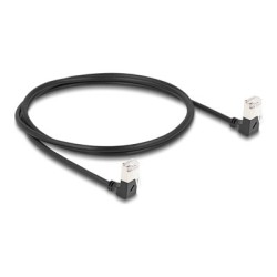 Delock - Sítový kabel - RJ-45 (M) dolu zahnutý do RJ-45 (M) dolu zahnutý - 1 m - 4.5 mm - S/FTP - CAT 6a - neobsahuje halogen