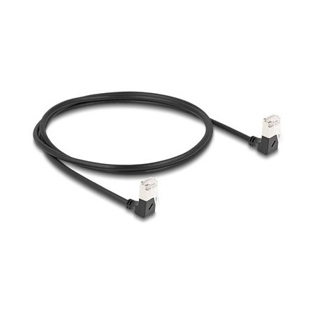 Delock - Sítový kabel - RJ-45 (M) dolu zahnutý do RJ-45 (M) dolu zahnutý - 1 m - 4.5 mm - S/FTP - CAT 6a - neobsahuje halogen