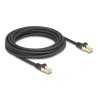Delock - Patch kabel - RJ-45 (M) do RJ-45 (M) - 5 m - 7 mm - S/FTP - CAT 6a - provedení bez hrbolku, opletený povrch - cerná