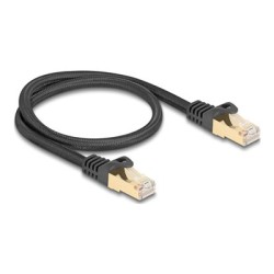 Delock - Patch kabel - RJ-45 (M) do RJ-45 (M) - 50 cm - 7 mm - S/FTP - CAT 6a - lisovaný, provedení bez hrbolku, opletený