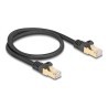 Delock - Patch kabel - RJ-45 (M) do RJ-45 (M) - 50 cm - 7 mm - S/FTP - CAT 6a - lisovaný, provedení bez hrbolku, opletený