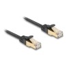 Delock - Patch kabel - RJ-45 (M) do RJ-45 (M) - 3 m - S/FTP - CAT 6a - provedení bez hrbolku, plochý, opletený povrch - cerná