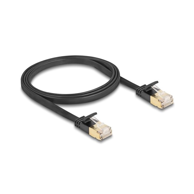 Delock - Sítový kabel - RJ-45 (M) do RJ-45 (M) - 1 m - U/FTP - CAT 7 (kabel) / CAT 6a (konektory) - provedení bez hrbolku