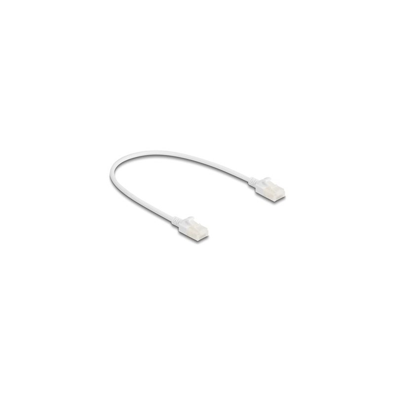 Delock - Patch kabel - RJ-45 (M) do RJ-45 (M) - 30 cm - 3.6 mm - U/UTP, nestínený - CAT 6a - neobsahuje halogen, lisovaný