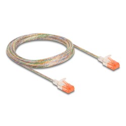 Delock - Sítový kabel - RJ-45 (M) do RJ-45 (M) - 3 m - 3.5 mm - UTP - CAT 6a - provedení bez hrbolku, tenký - pruhledná