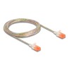 Delock - Sítový kabel - RJ-45 (M) do RJ-45 (M) - 3 m - 3.5 mm - UTP - CAT 6a - provedení bez hrbolku, tenký - pruhledná