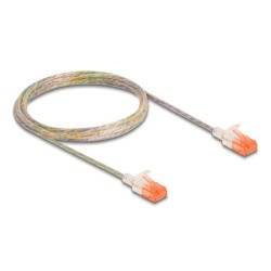 Delock - Patch kabel - RJ-45 (M) do RJ-45 (M) - 2 m - 3.5 mm - UTP - CAT 6a - lisovaný, provedení bez hrbolku, tenký - pruhledná