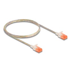 Delock - Sítový kabel - RJ-45 (M) do RJ-45 (M) - 1 m - 3.5 mm - UTP - CAT 6a - provedení bez hrbolku, tenký - pruhledná
