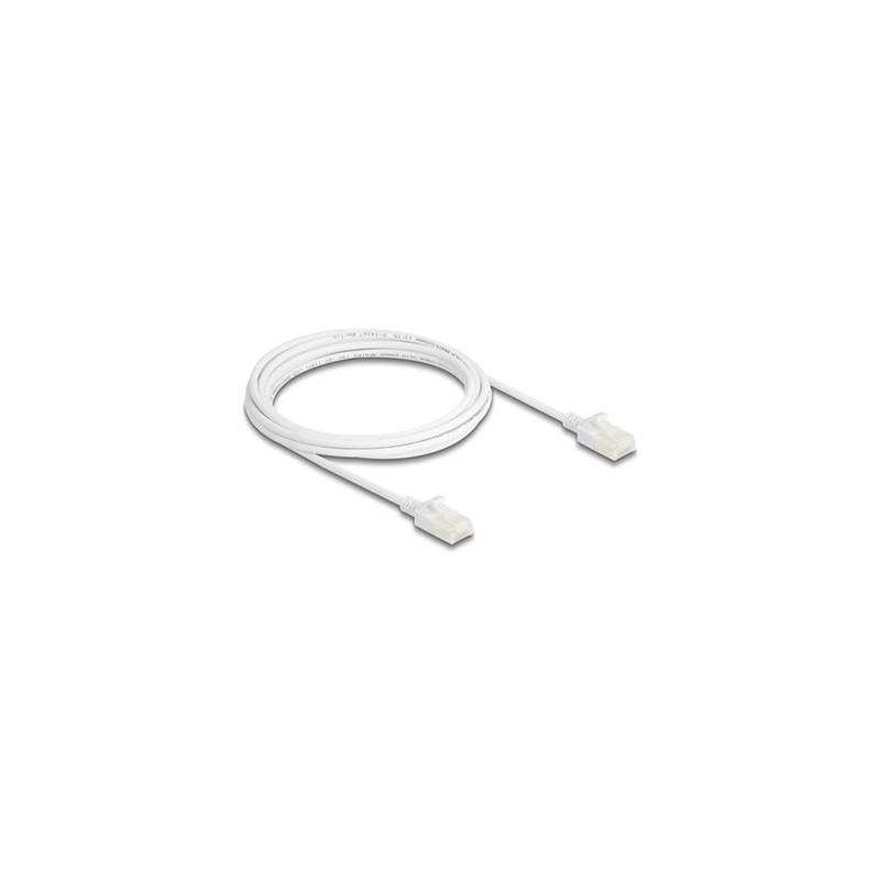 Delock - Sítový kabel - RJ-45 (M) do RJ-45 (M) - 3 m - 3.6 mm - U/UTP, nestínený - CAT 6a - neobsahuje halogen, provedení bez